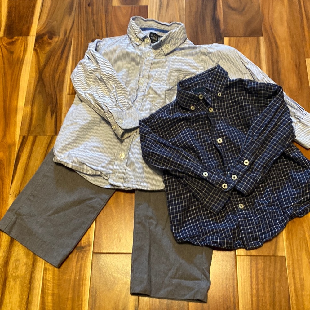 Boy’s Size 24 Months Formal Cotton Outfit Bundle: Gymboree Pants & 2 Shirts -EUC